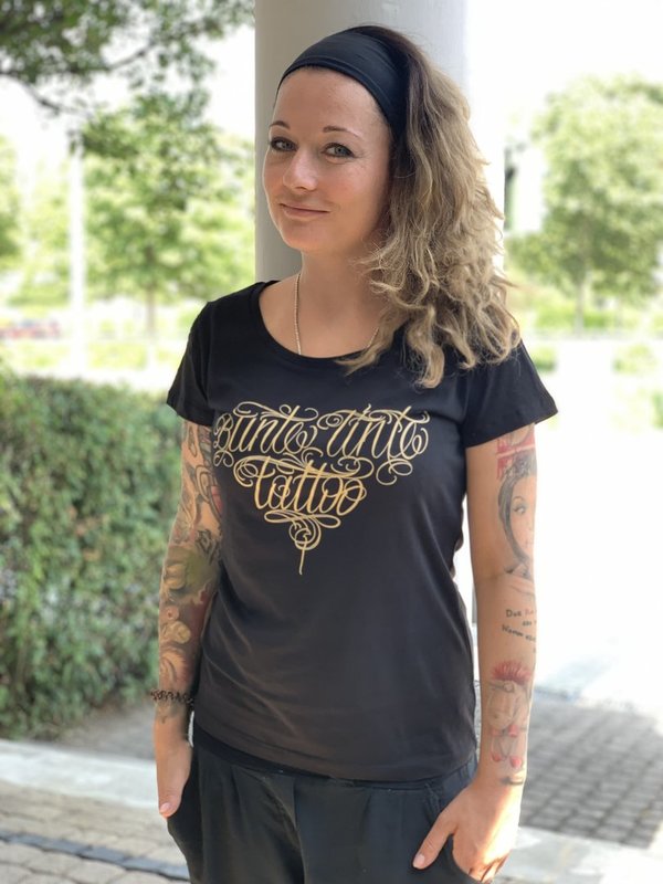 Frauen T-Shirt mit Goldenen Logo